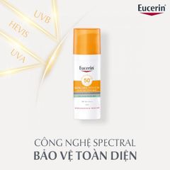 Eucerin Combo Kem chống nắng Oil Control Gel-Cream Sun Dry Touch SPF50 50ml + Gel rửa mặt Acne-Oil Control Pro Acne 75ml