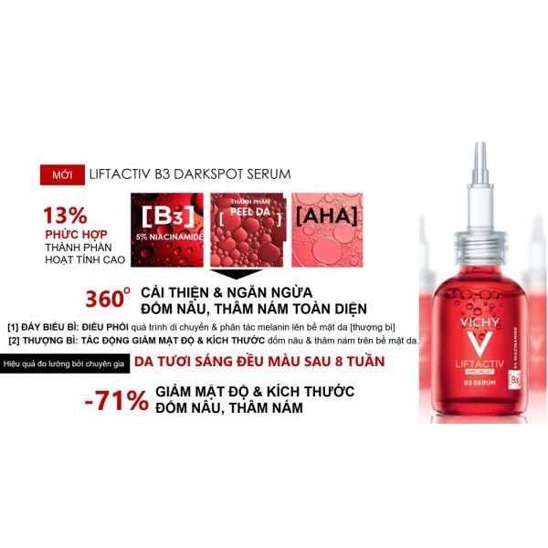 Serum giúp ngăn ngừa & giảm thâm nám đốm nâu Vichy LiftActiv B3 Dark Spot Serum 30ml