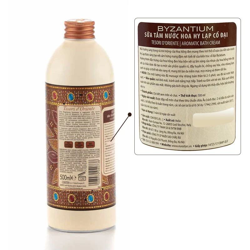 Sữa tắm nước hoa Ý Tesori d'Oriente 250ml-500ml giúp trắng da, dưỡng ẩm