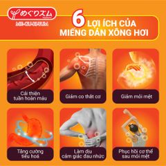 MegRhythm (Me-gu-ri-tum) Miếng Dán Nóng Xông Hơi Vùng Vai Lưng 4 Miếng/ Hộp