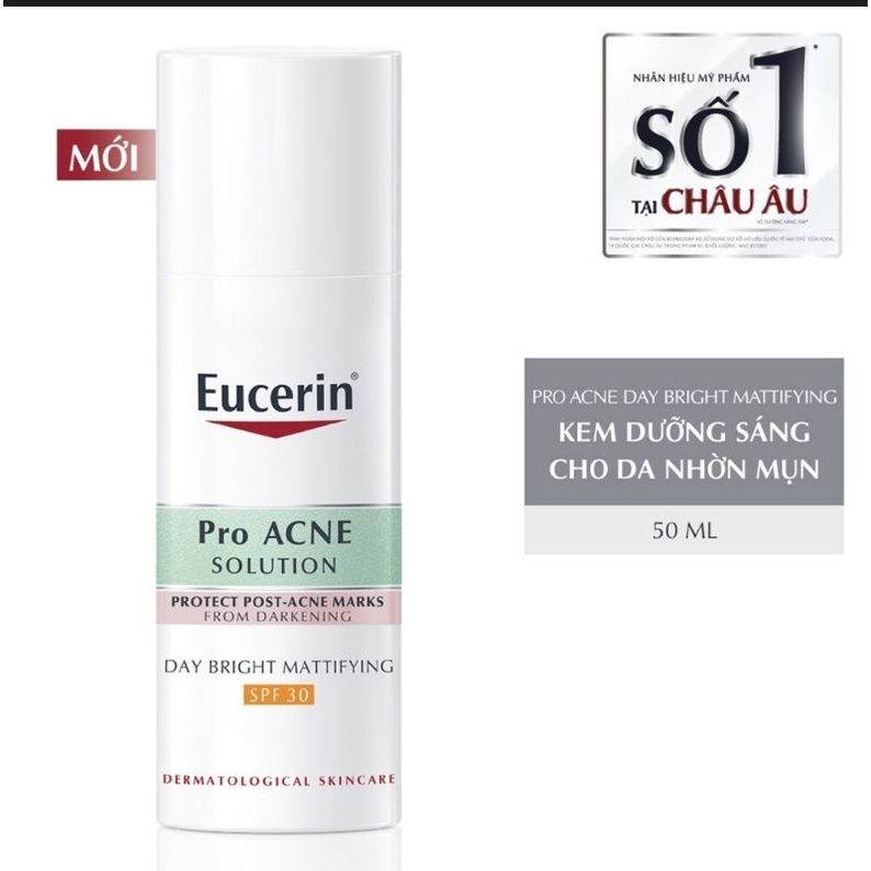 Kem Dưỡng Eucerin Cho Da Thâm Mụn Pro Acne Solution Day Bright Mattifying SPF30 50ml