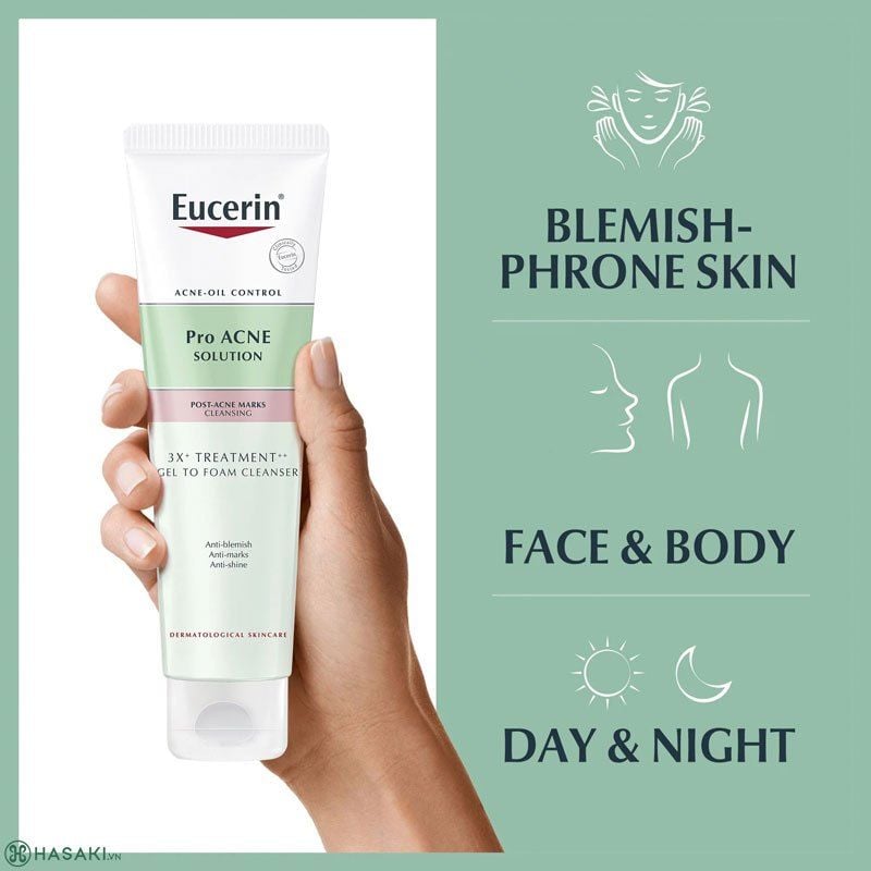 Gel Rửa Mặt Eucerin Treatment Gel To Foam Cleanser