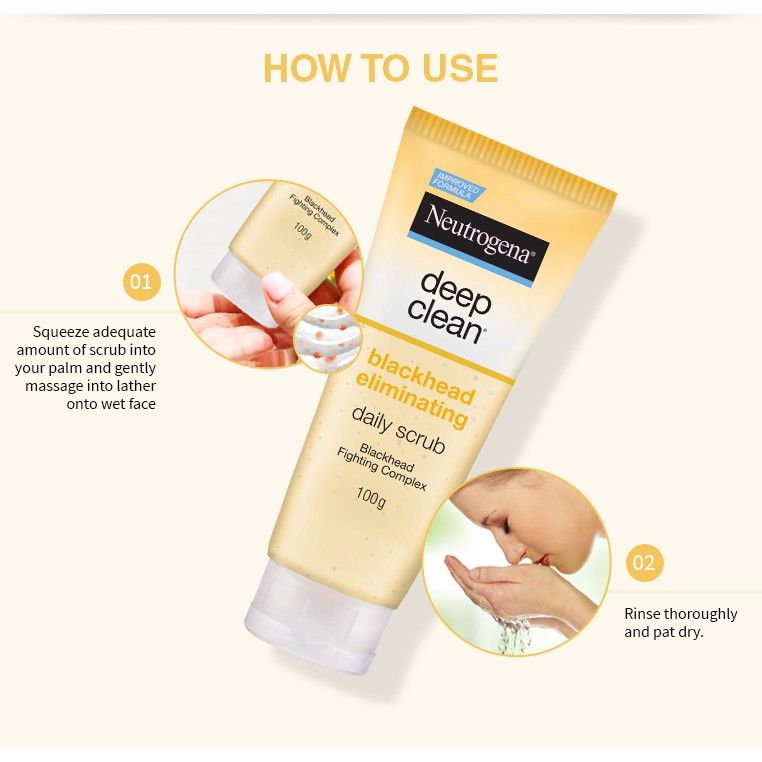 Sữa rửa mặt Neutrogena Deep Clean Blackhead Eliminating Daily Scrub 100gr