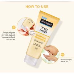 Sữa rửa mặt Neutrogena Deep Clean Blackhead Eliminating Daily Scrub 100gr