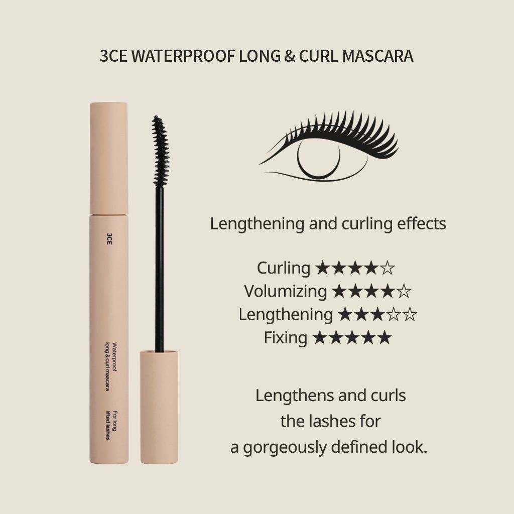 Chuốt mi 3CE Waterproof Mega Volume Mascara/ Long & Curl Mascara