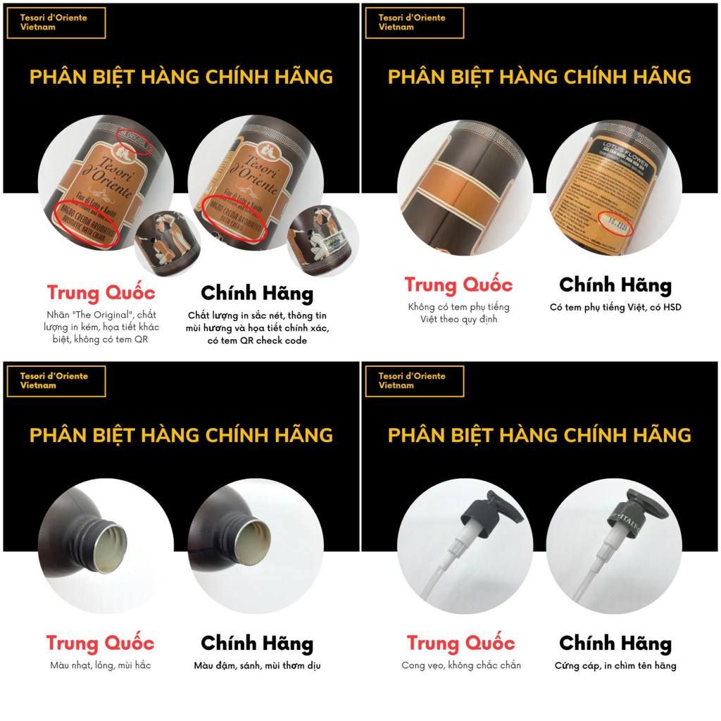 Sữa tắm nước hoa Ý Tesori d'Oriente 250ml-500ml giúp trắng da, dưỡng ẩm