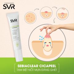 Gel làm giảm mụn dành da dễ bị mụn SVR SEBIACLEAR Cicapeel 15ml