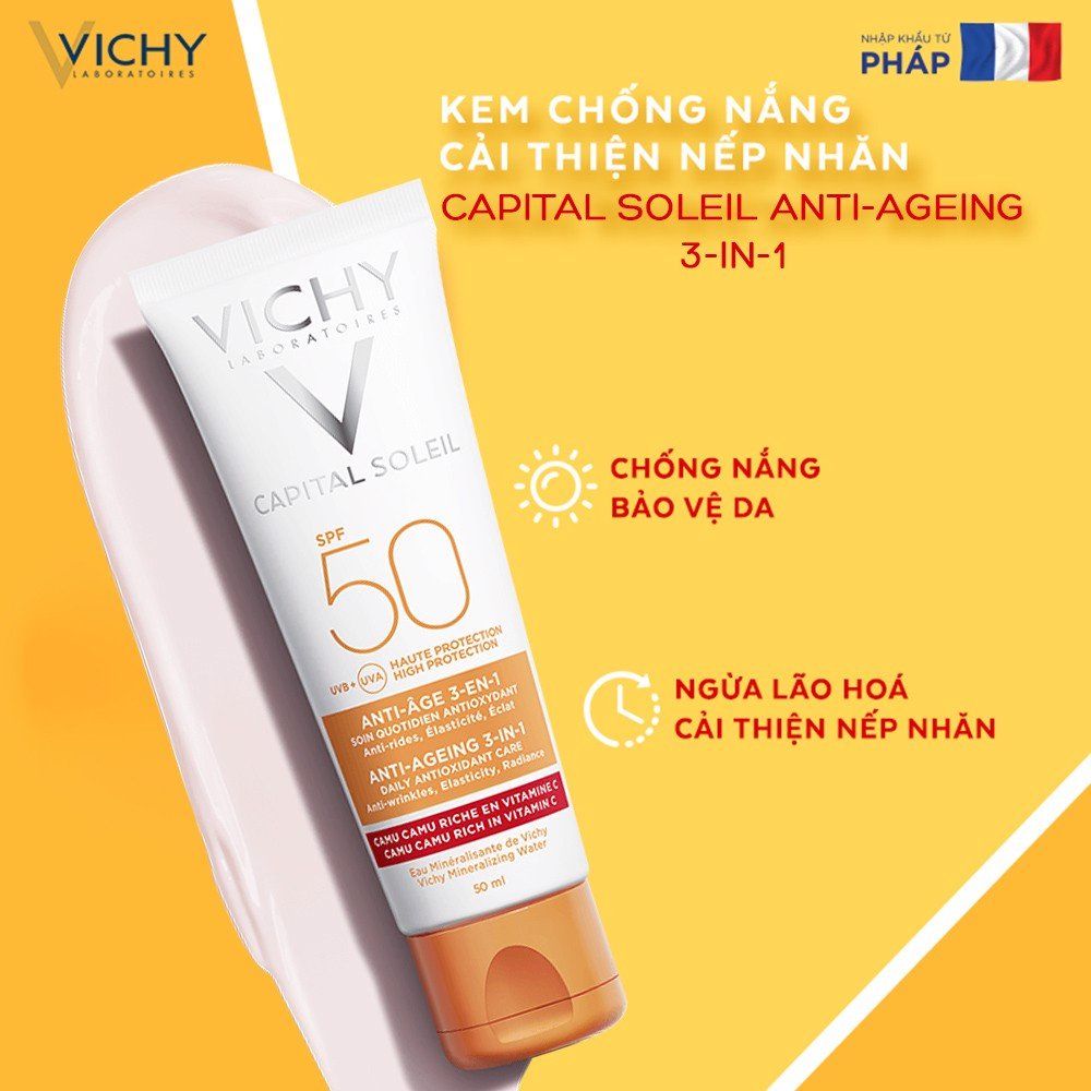 Kem chống nắng chống lão hoá Vichy Ideal Soleil Anti Age SPF50+ 50ml