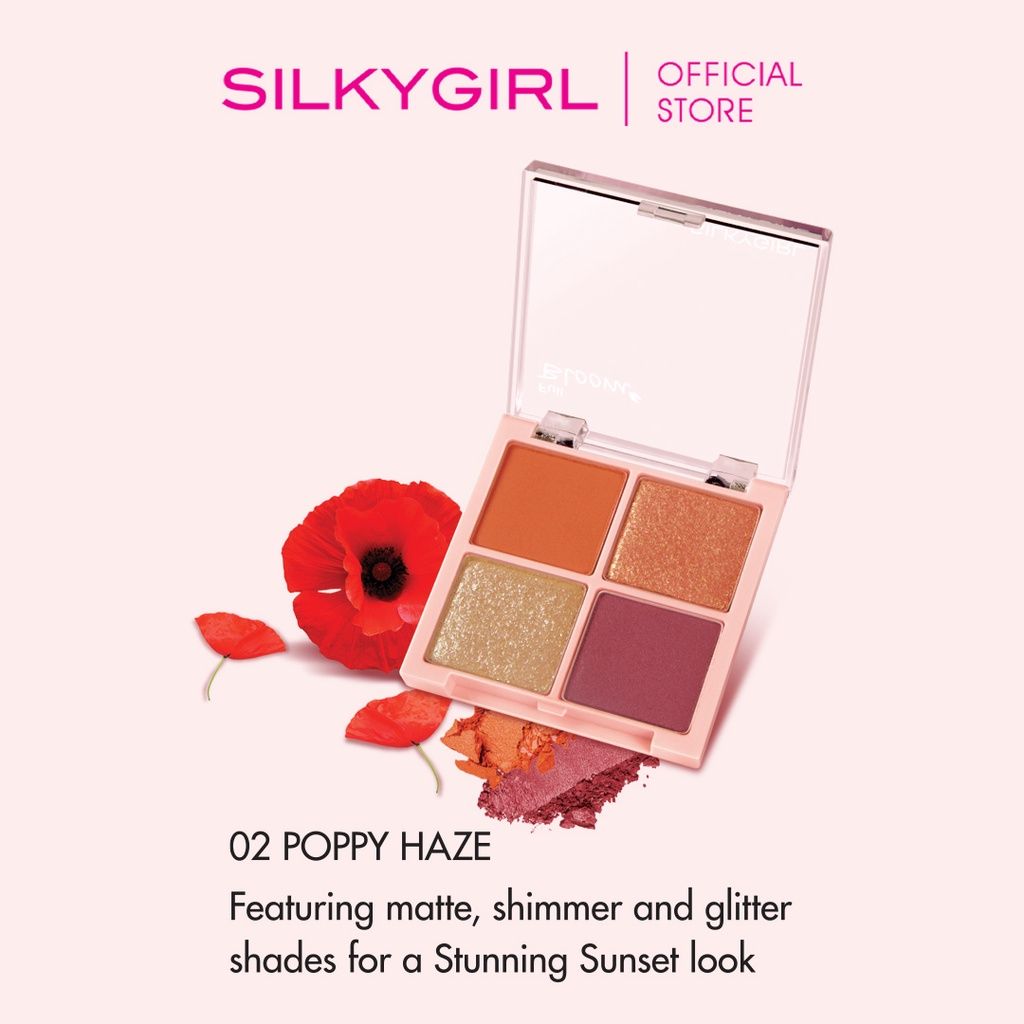 Phấn mắt 4 ô có nhũ SILKYGIRL FULL BLOOM QUAD