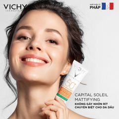 Kem chống nắng cho da dầu mụn Vichy Capital Soleil Mattifying 3-In-1 SPF 50