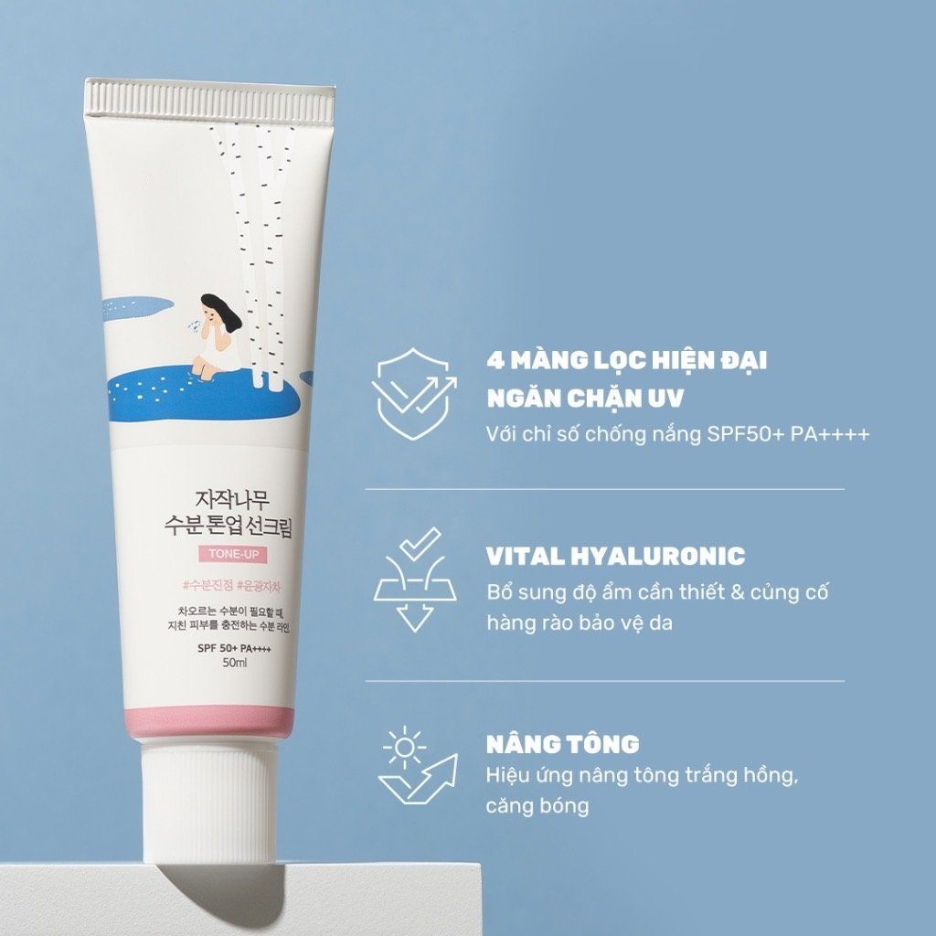 Kem chống nắng dưỡng ẩm Round lab Birch Juice Moisturizing / Tone up / Mild-Up 50ml