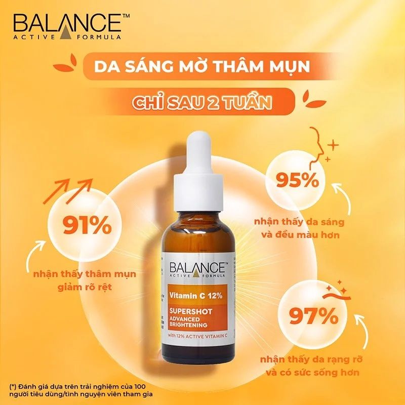 Serum dưỡng sáng da, mờ thâm Balance Active Formula 12% Vitamin C Supershot 30ML