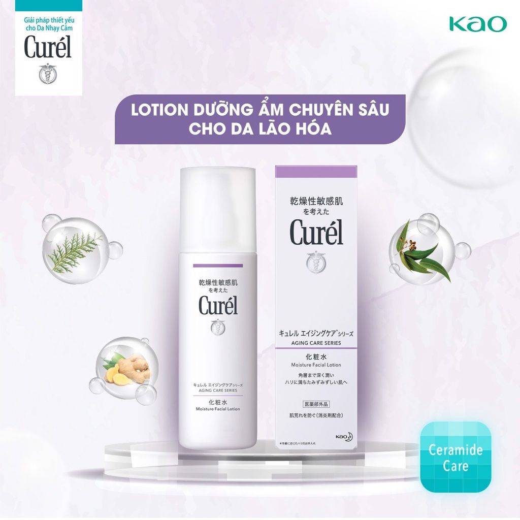 Lotion Curél Dưỡng Ẩm Chuyên Sâu Dành Cho Da Lão Hóa Aging Care Series Moisture Facial 140ml