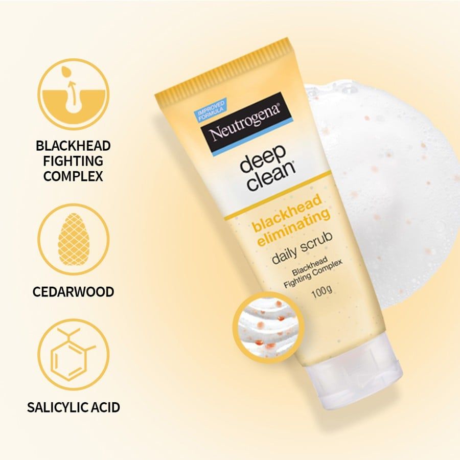 Sữa rửa mặt Neutrogena Deep Clean Blackhead Eliminating Daily Scrub 100gr
