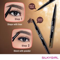 Chì Kẻ Mày 2 Đầu Lâu Trôi Silkygirl 24hr Flat Tip Brow Liner