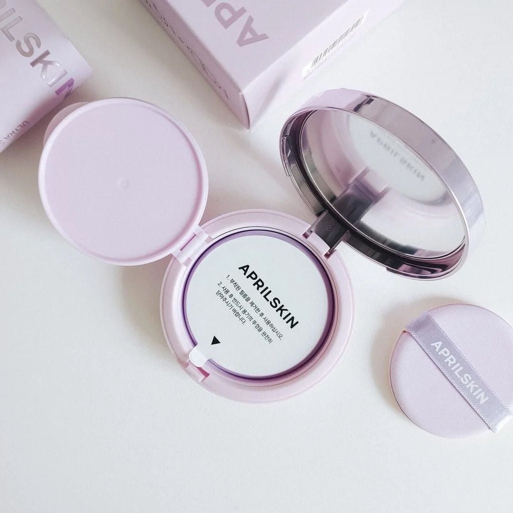 Phấn Nước Cushion Aprilskin Ultra Slim SPF50+ PA+++ Màu Tím 15g
