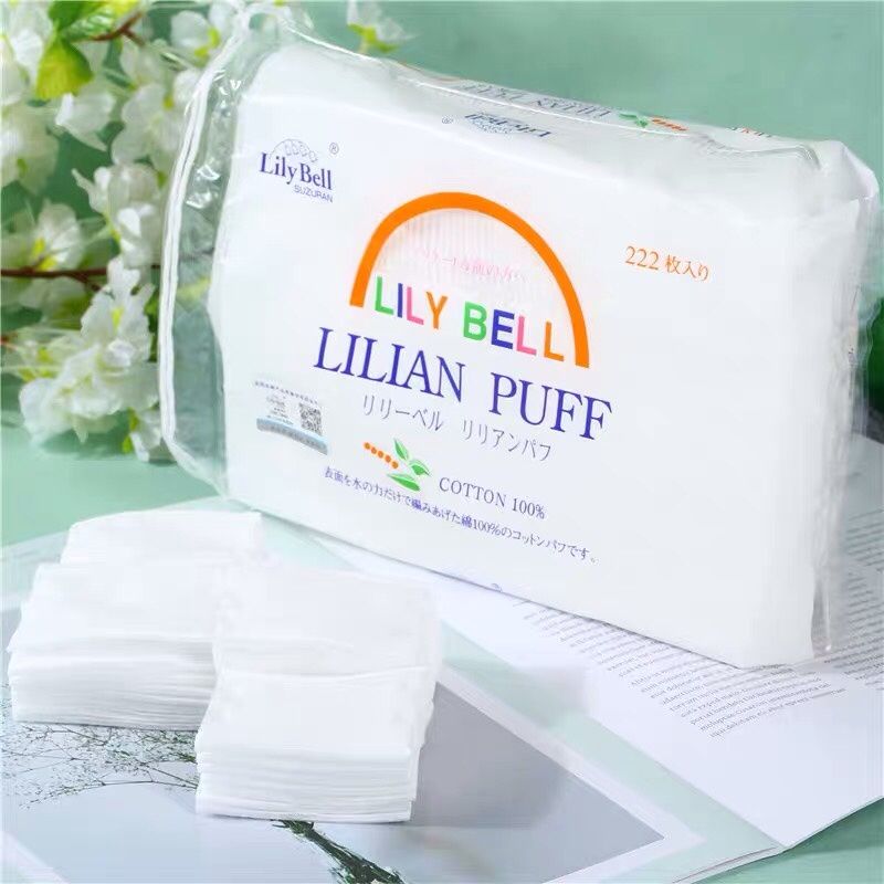 Bông Tẩy Trang Lily Bell Lilian Puff 222 Miếng Nhật bản (Chính hãng)