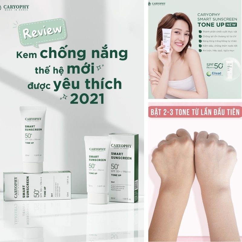 Kem Chống Nắng Thông Minh Caryophy Smart Sunscreen  Tone up / Moist 50ml