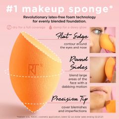 Set 2 Mút Trang Điểm Real Techniques Tán Nền + Dặm Phấn Phủ Miracle Complexion Sponge® + Miracle Powder Sponge™