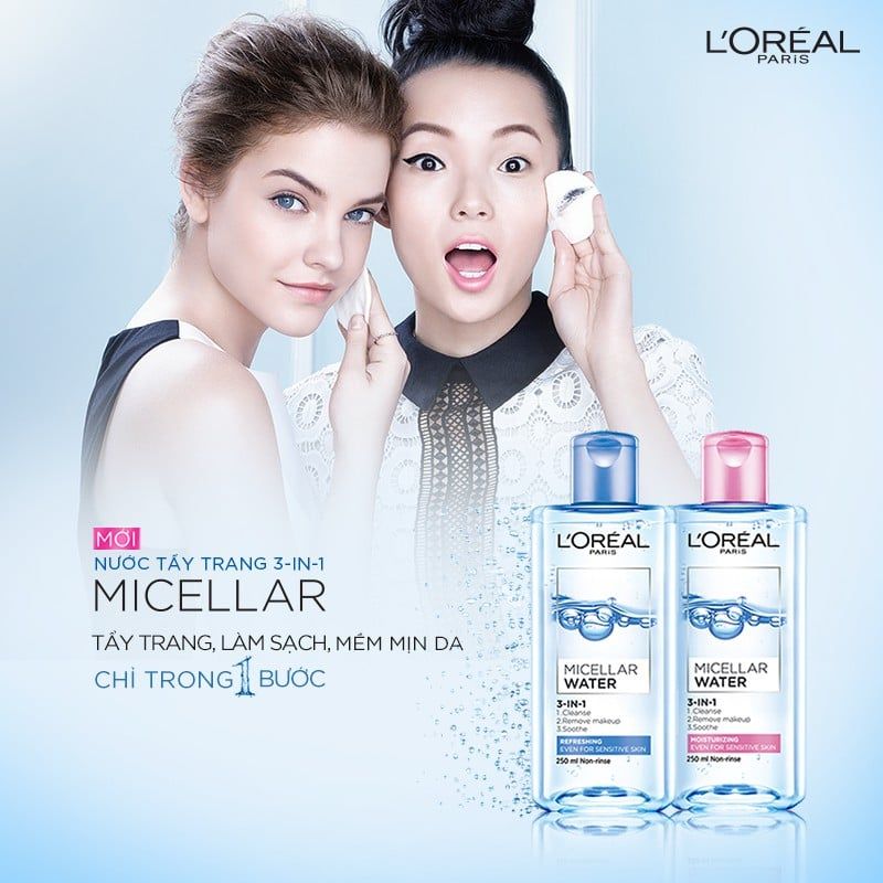 Nước tẩy trang LOreal Paris 3-in-1 Micellar Water / Revitalift Crystal 400ml