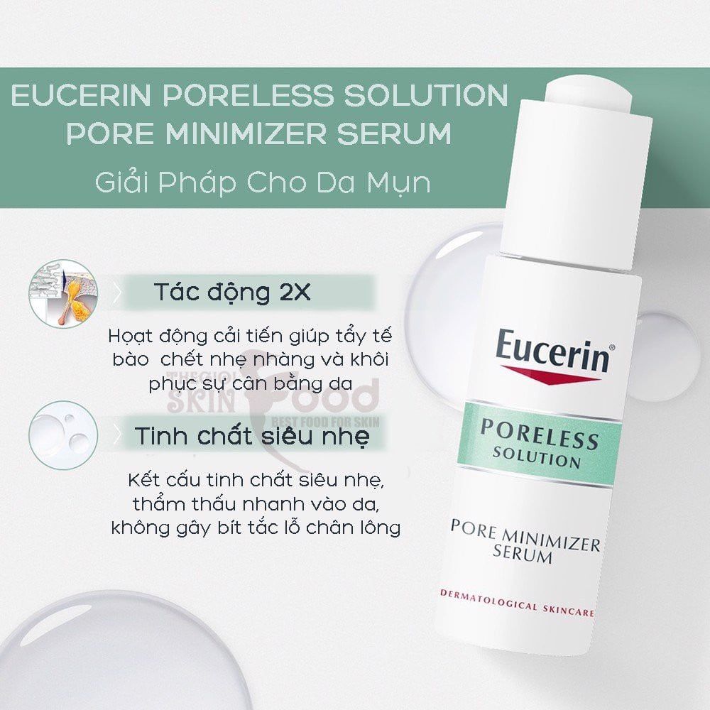 Tinh Chất Cho Da Mụn Eucerin Poreless Solution Giúp Giảm Mụn Và Thu Nhỏ Lỗ Chân Lông 30ml