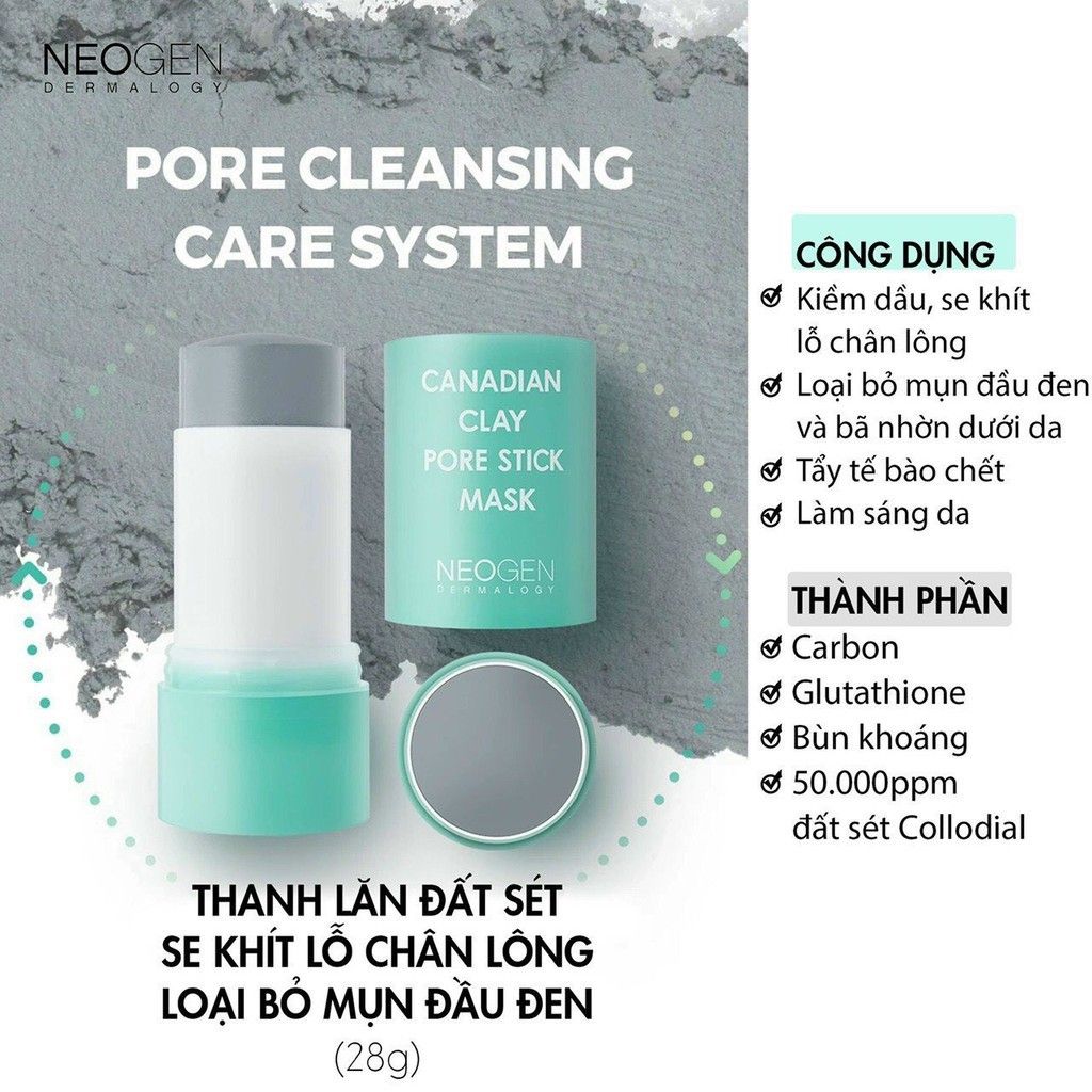 Thanh lăn đất sét Neogen Dermalogy Clay Pore Stick 28g