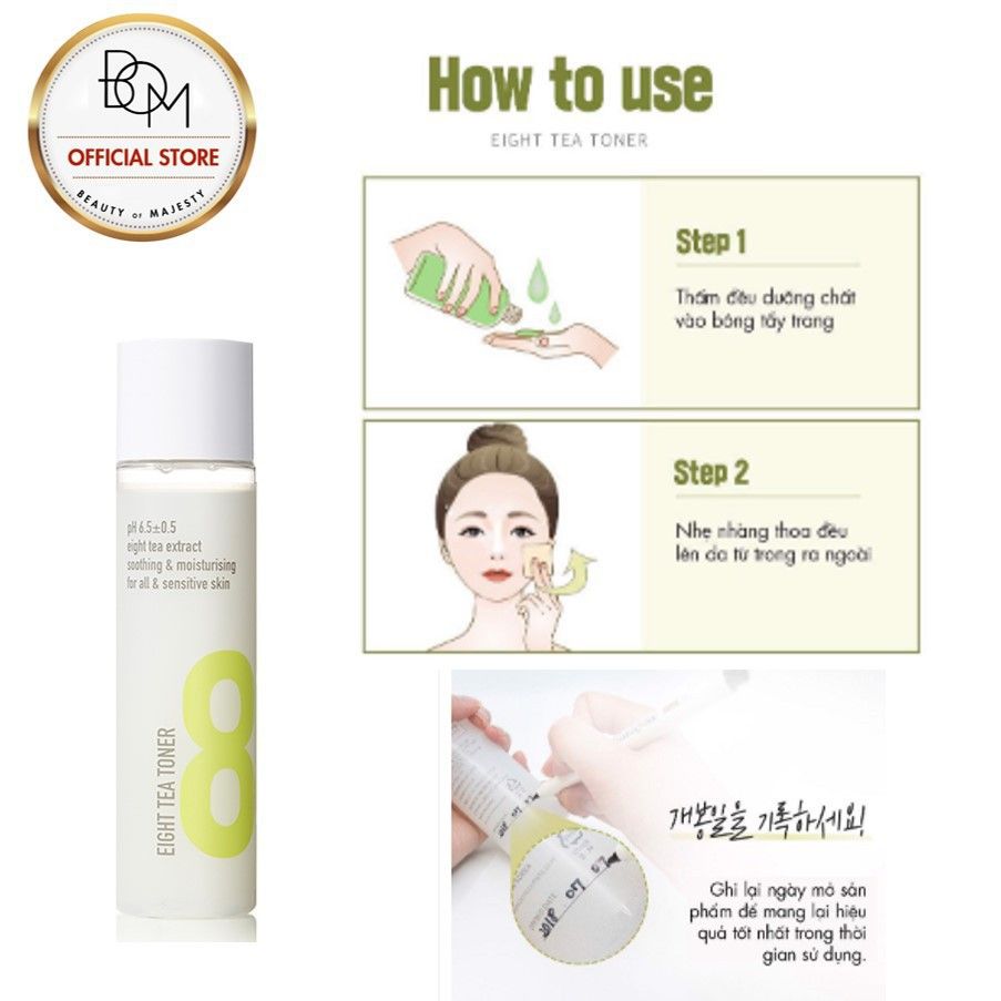 Nước hoa hồng BOM 8 Loại Trà Eight Tea 150ml