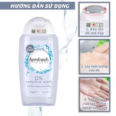 Dung dịch vệ sinh phụ nữ cao cấp cho da nhạy cảm Femfresh 0% Sensitive Intimate Wash 250ml