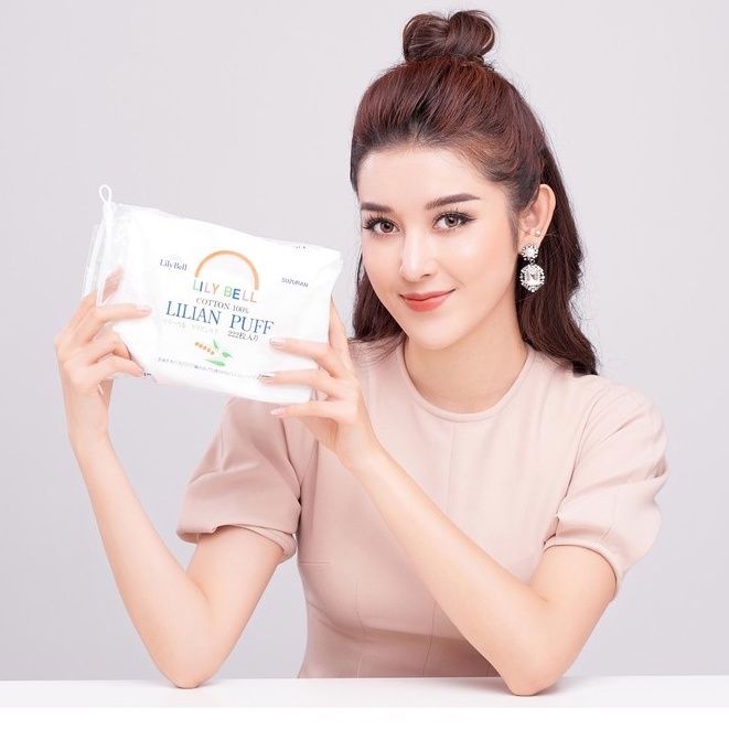Bông Tẩy Trang Lily Bell Lilian Puff 222 Miếng Nhật bản (Chính hãng)