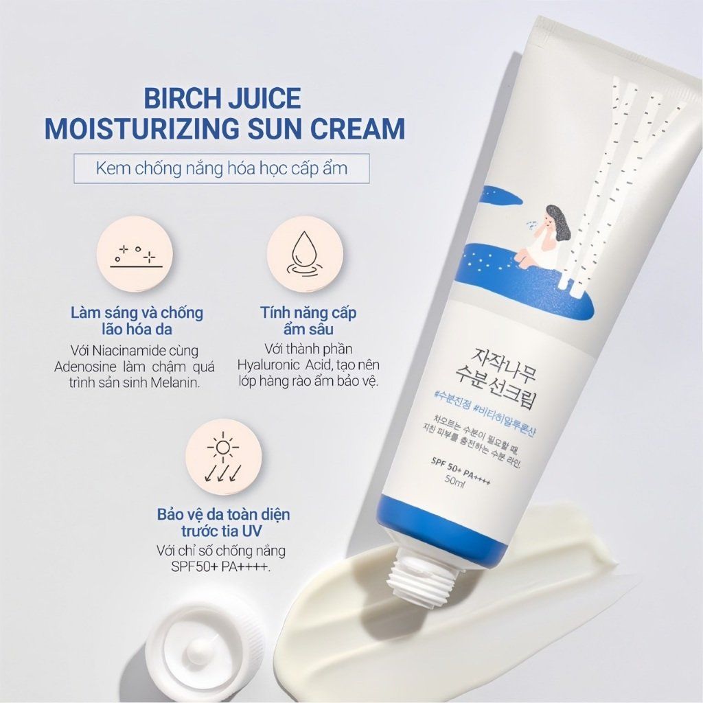 Kem chống nắng dưỡng ẩm Round lab Birch Juice Moisturizing / Tone up / Mild-Up 50ml
