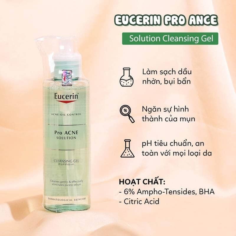 Gel Rửa Mặt Cho Da Mụn Eucerin Pro ACNE Cleansing Gel