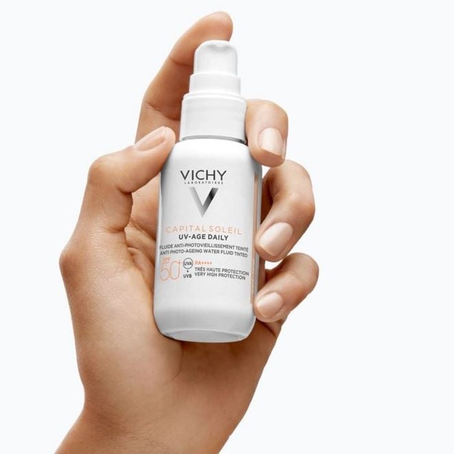 Gel Chống Nắng Vichy Bảo Vệ Da, Ngừa Thâm Nám Capital Soleil UV Age Daily SPF50 50ml