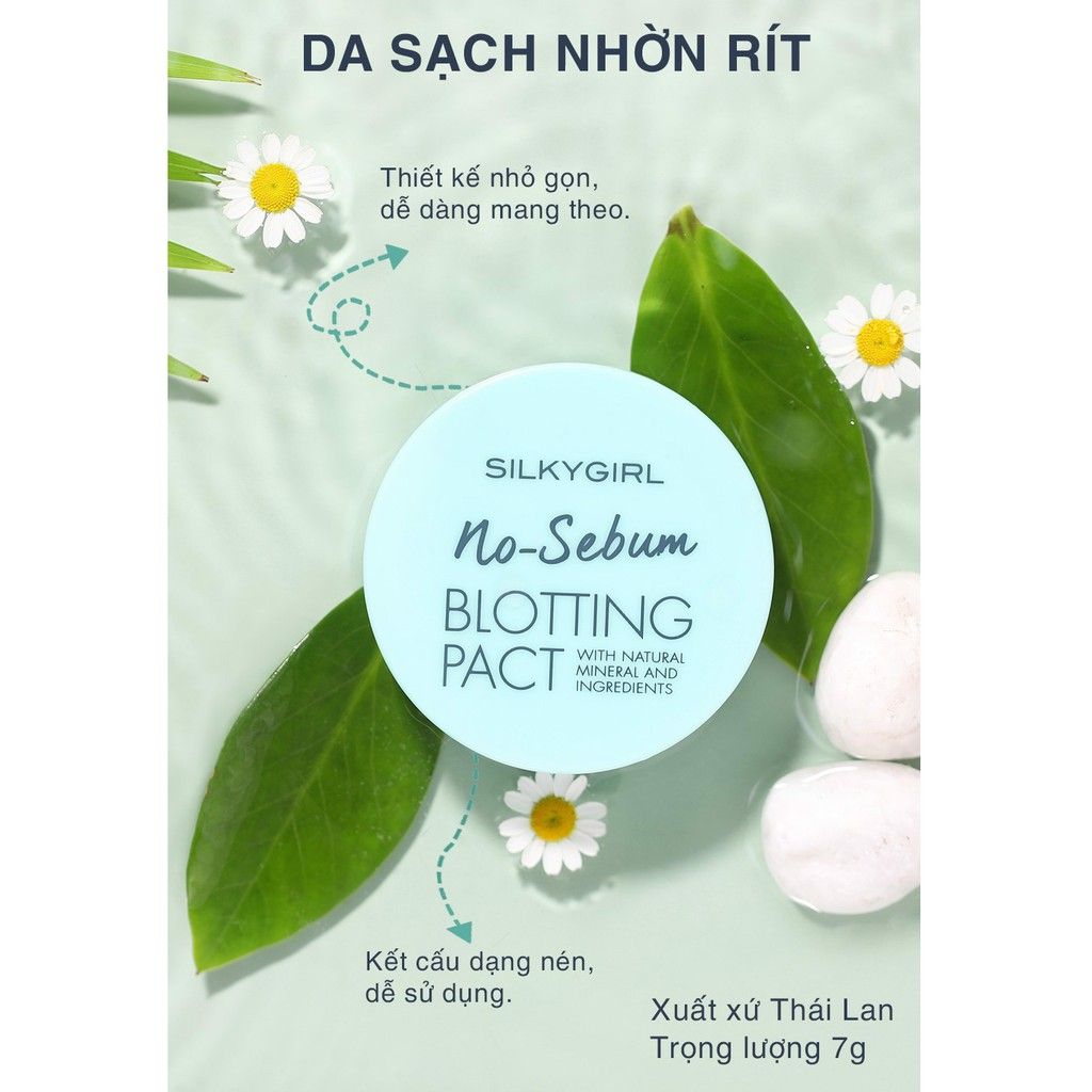 Phấn Phủ Khoáng Dạng Nén Silkygirl No-Sebum Blotting Pact Kiềm Dầu 7g