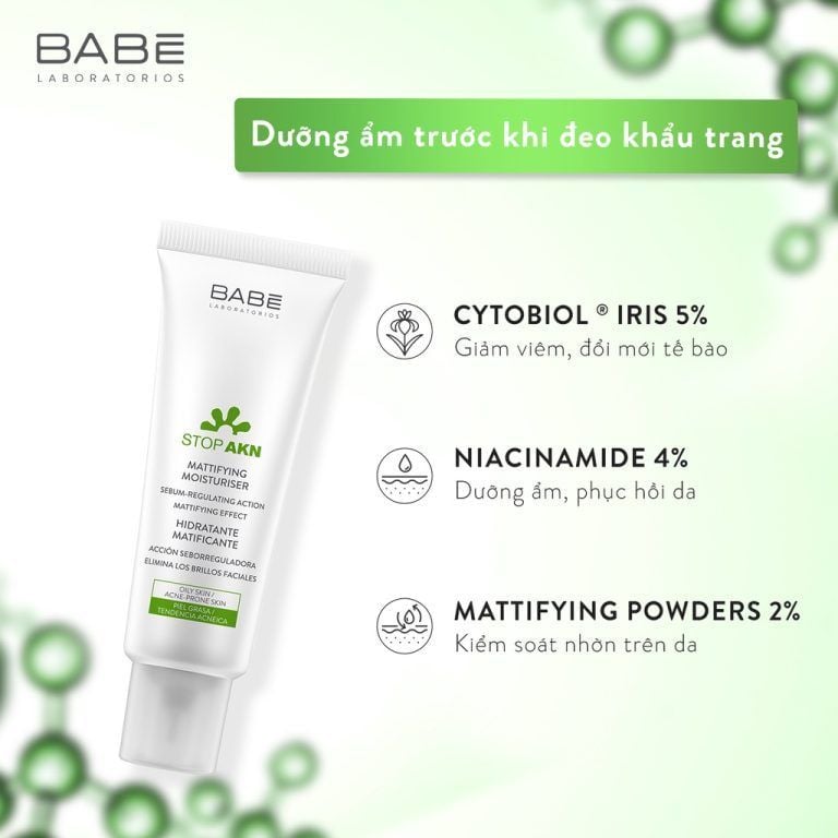 Kem dưỡng ẩm Babe Stop AKN Mattifying Moisturiser