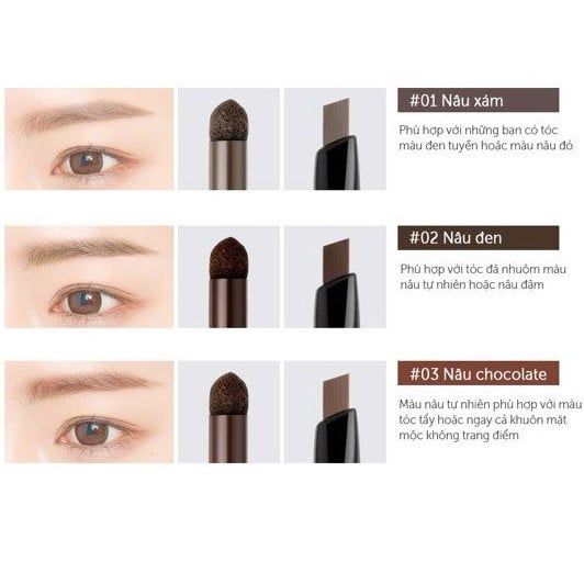 Chì Mày Định Hình Bom 3In1 Triple Edge Eyebrow
