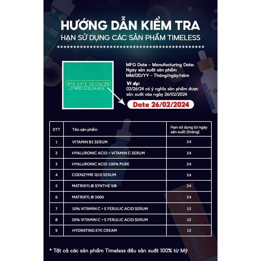 Tinh Chất Timeless Vitamin B5 + Hyaluronic Acid (30ml)