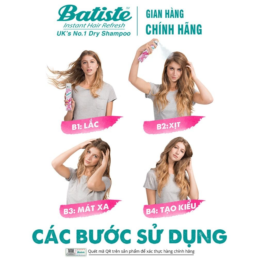 Dầu Gội Khô Batiste Dry Shampoo 200ml