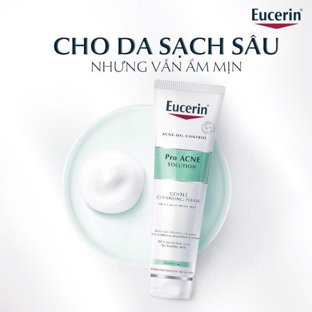 Sữa Rửa Mặt Eucerin Pro Acne Solution Tạo Bọt Dịu Nhẹ Cho Da Mụn