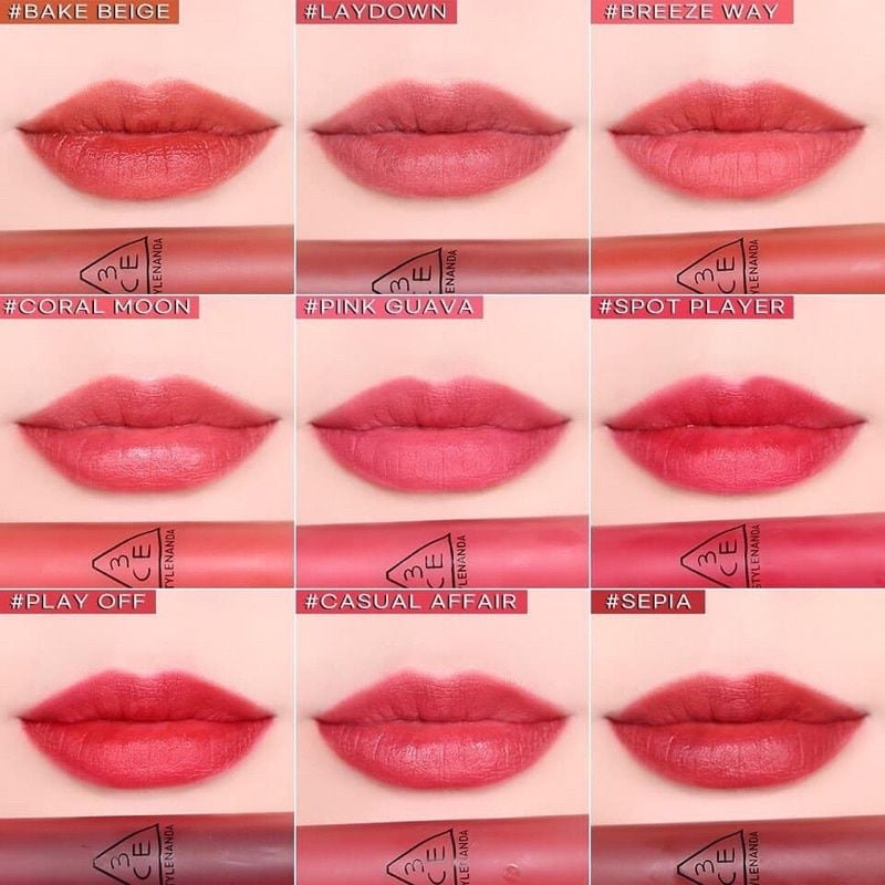 Son Tint 3CE Blur Water Tint Son Kem Cho Viền Môi Mờ Ảo Không Lem