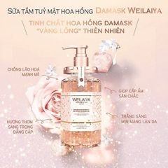 Sữa tắm trắng da cánh hoa hồng Damask Weilaiya Grand Rose Extracts Whitening Shower Gel 450ml