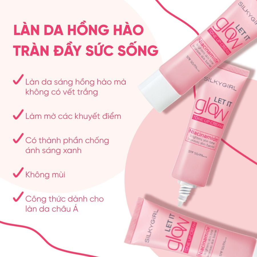 Kem Lót Nâng Tông Silkygirl Let It Grow Tone Up Cream 25ml