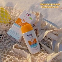 Chống nắng dạng sữa cho da nhạy cảm Eucerin Hydro Protect Ultra Light Fluid SPF 50+ 50ml