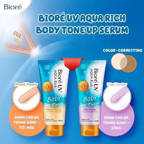 Serum Chống Nắng Biore UV Aqua Rich Body Tone Up 130ML