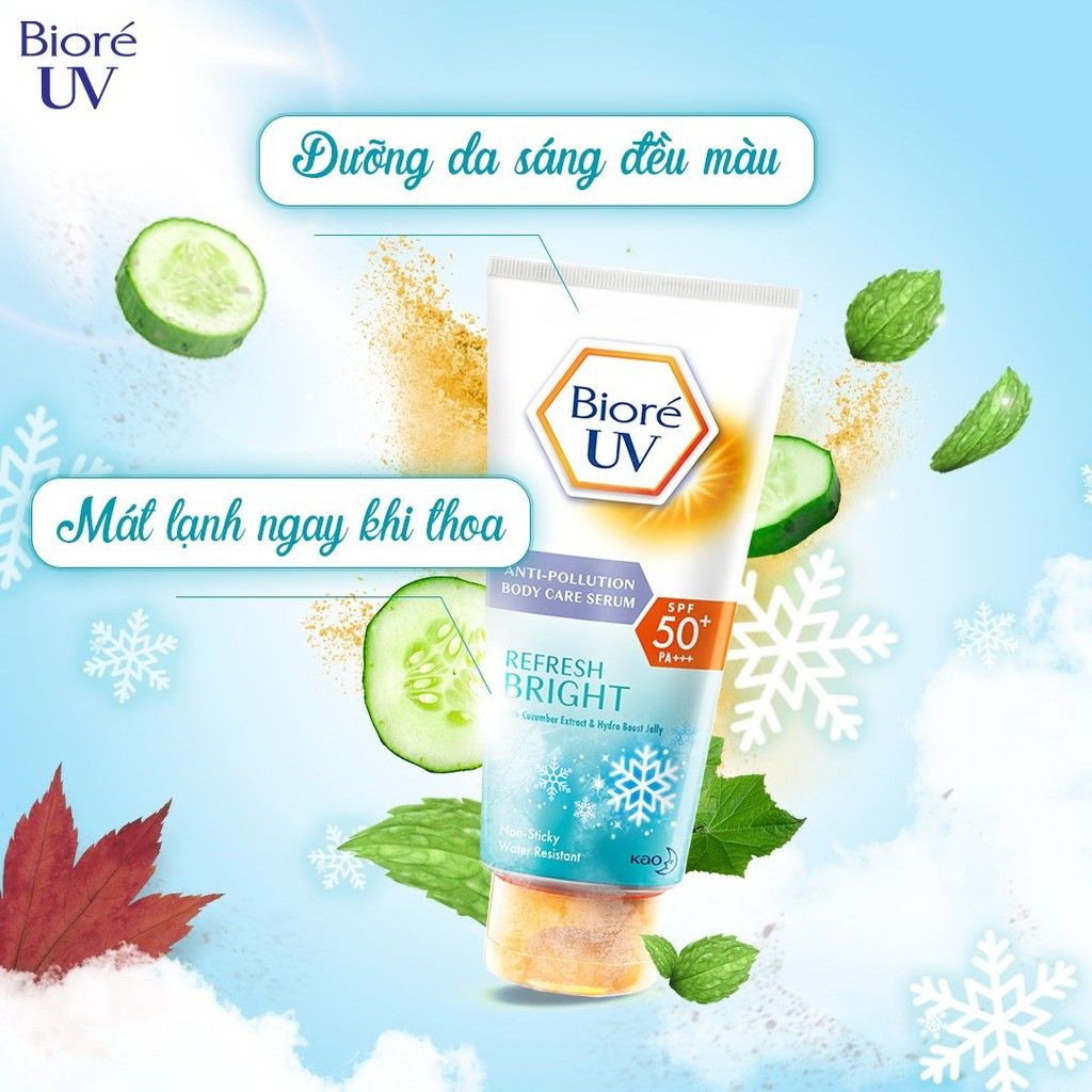 Serum Chống Nắng Dưỡng Thể Kháng Bụi Mát Lạnh Biore UV SPF 50+/PA+++