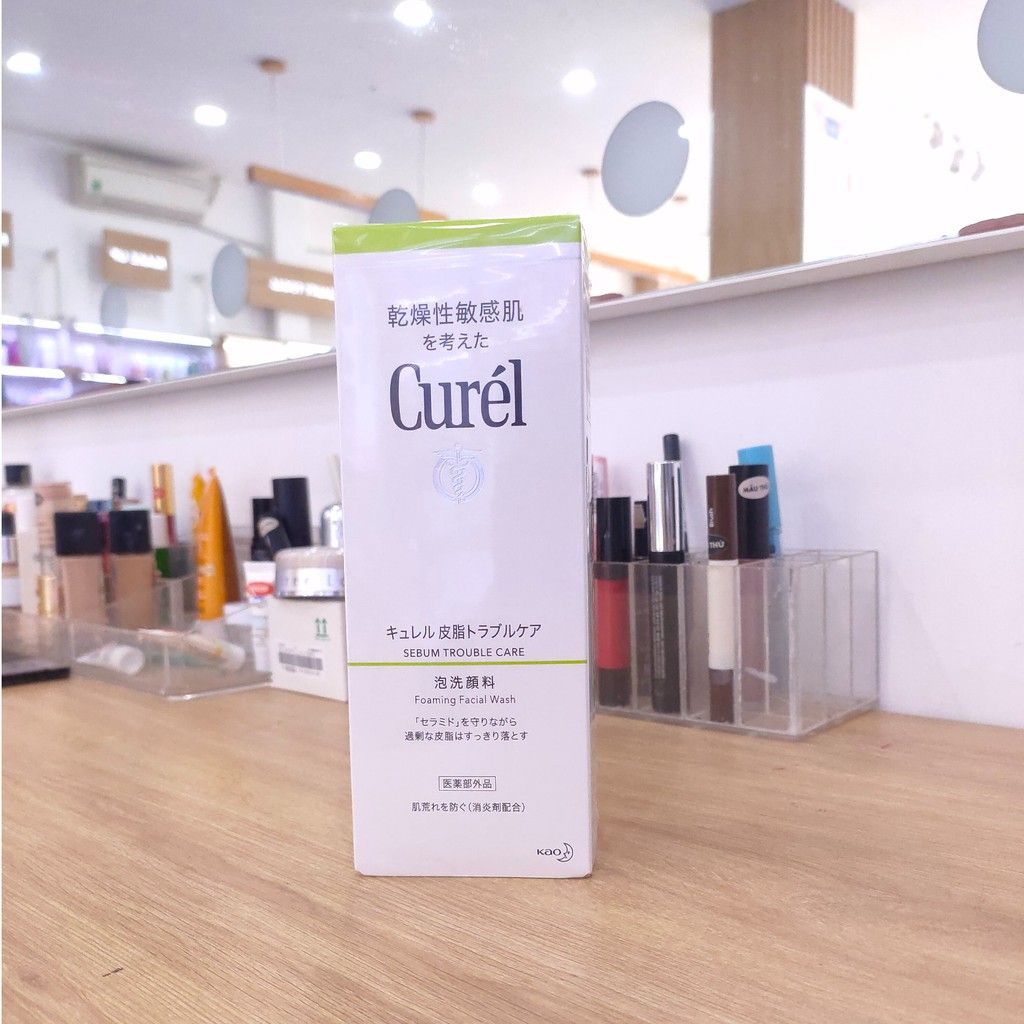 Sữa Rửa Mặt Dạng Bọt Dành Cho Da Dầu Curel Sebum Trouble Care Sebum Care Foaming Wash 150ml