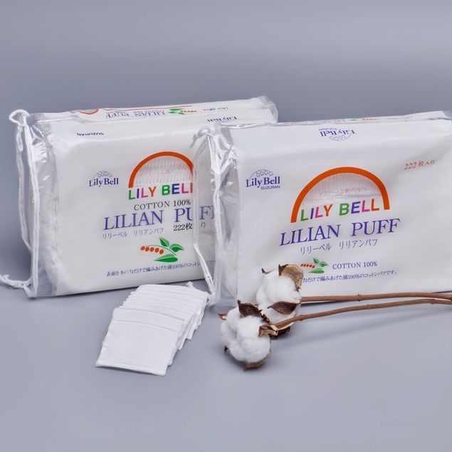 Bông Tẩy Trang Lily Bell Lilian Puff 222 Miếng Nhật bản (Chính hãng)