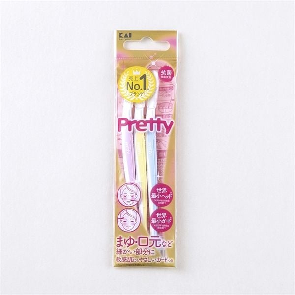 Set 3 Dao Cạo Lông Mày & Mặt Kai Pretty Kháng Khuẩn Nhật Bản