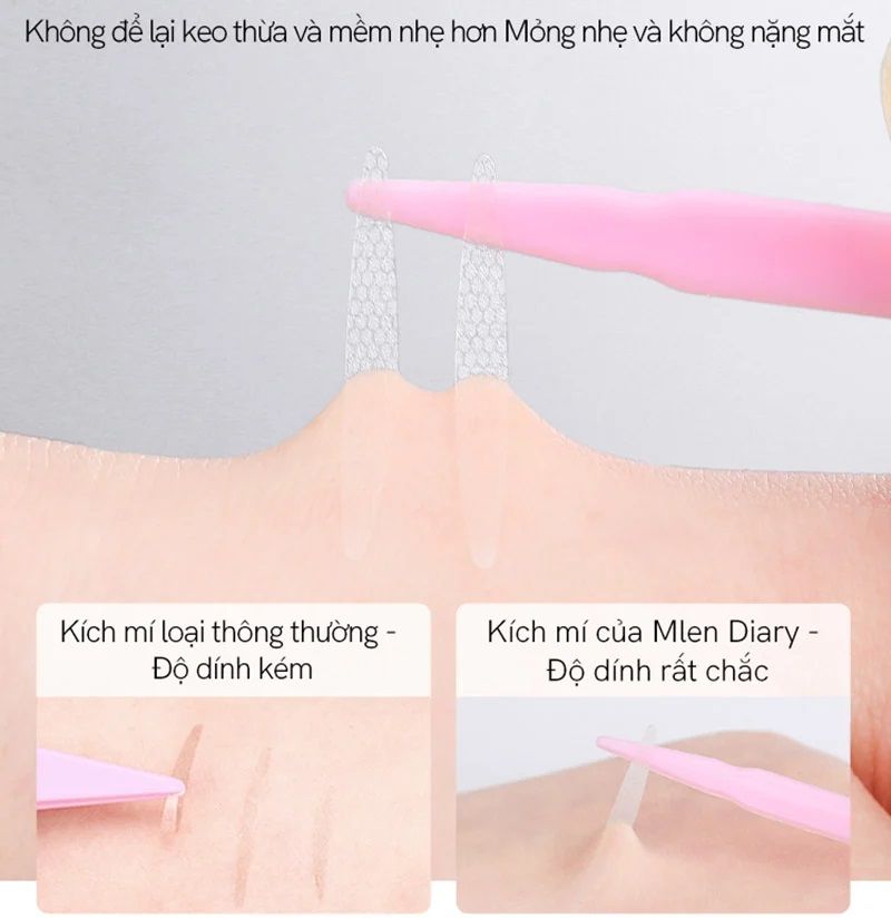 Miếng dán kích mí Mlen Diary tự nhiên không lộ - Mắt sưng - Elip
