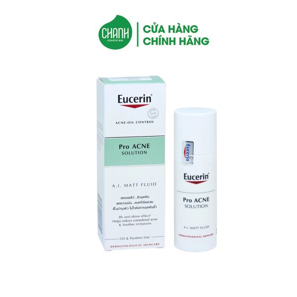 Kem Dưỡng Ẩm, Kiểm Soát Nhờn, Ngừa Mụn Matt Fluid Eucerin Pro Acne 50ml