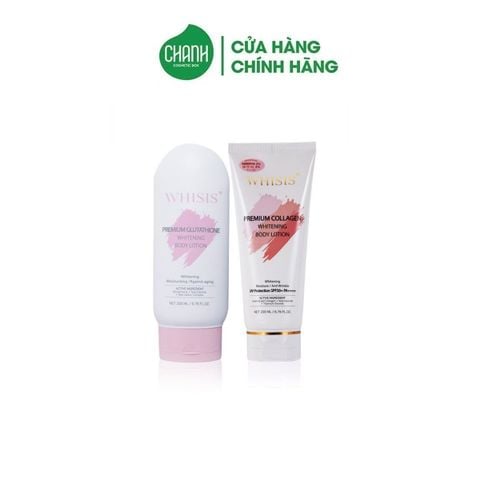 Kem Dưỡng Thể Trắng Da Nâng Tone  WHISIS Premium Collagen / Premium Glutathione  Whitening Body Lotion 200ml